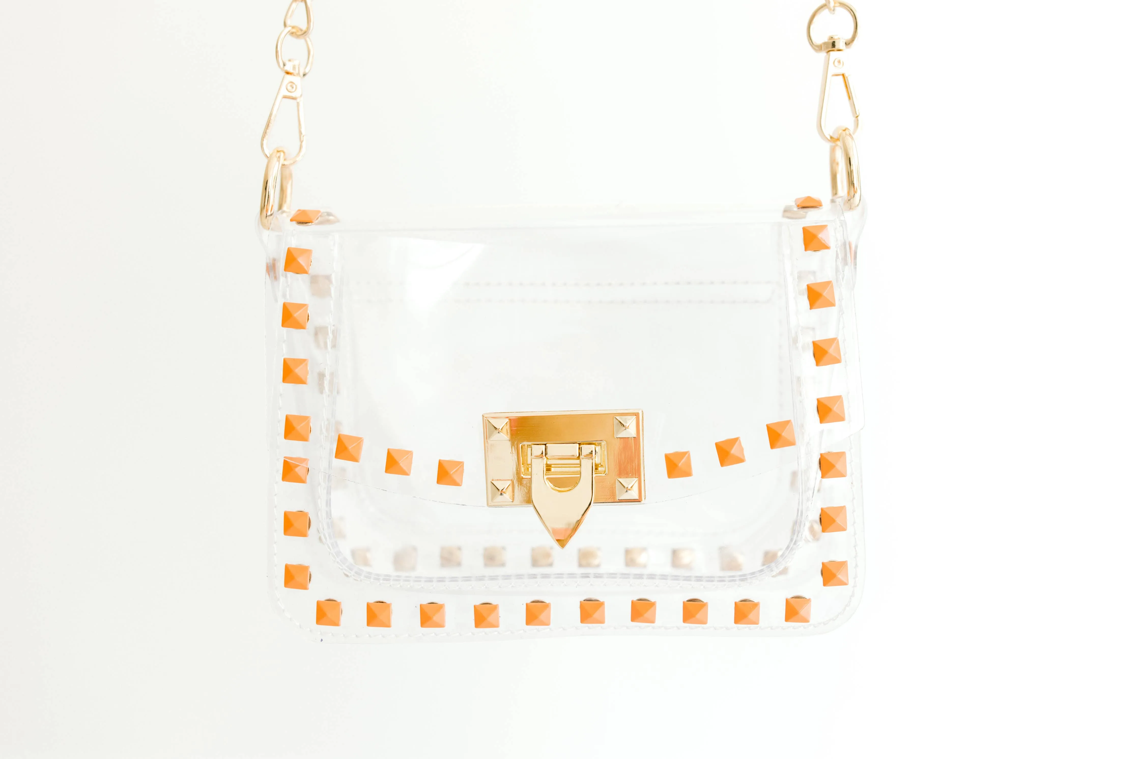 Clearly Handbags - The Jackie in Orange & Gold