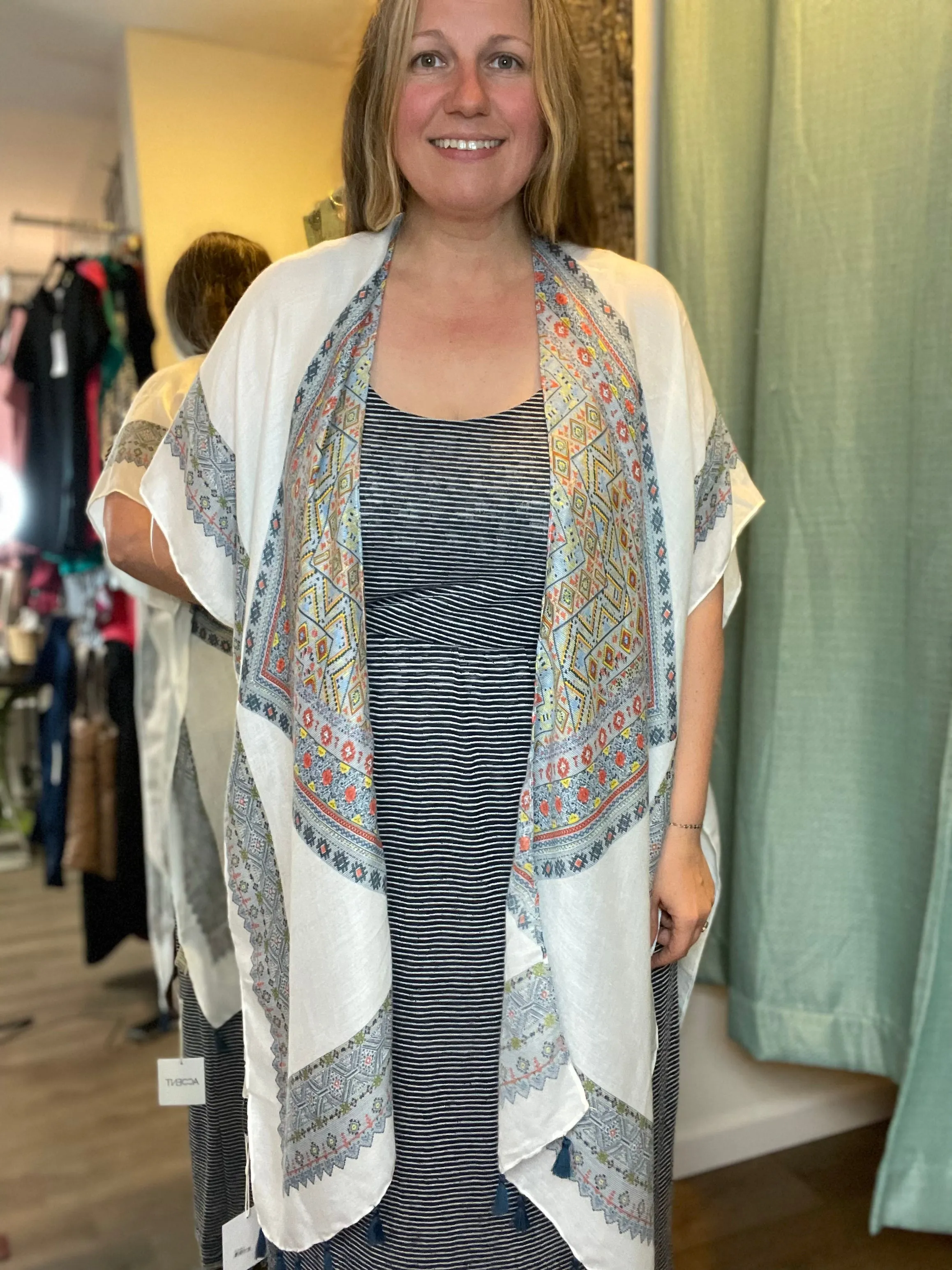 Colorful Diamond Boho Kimono Wrap