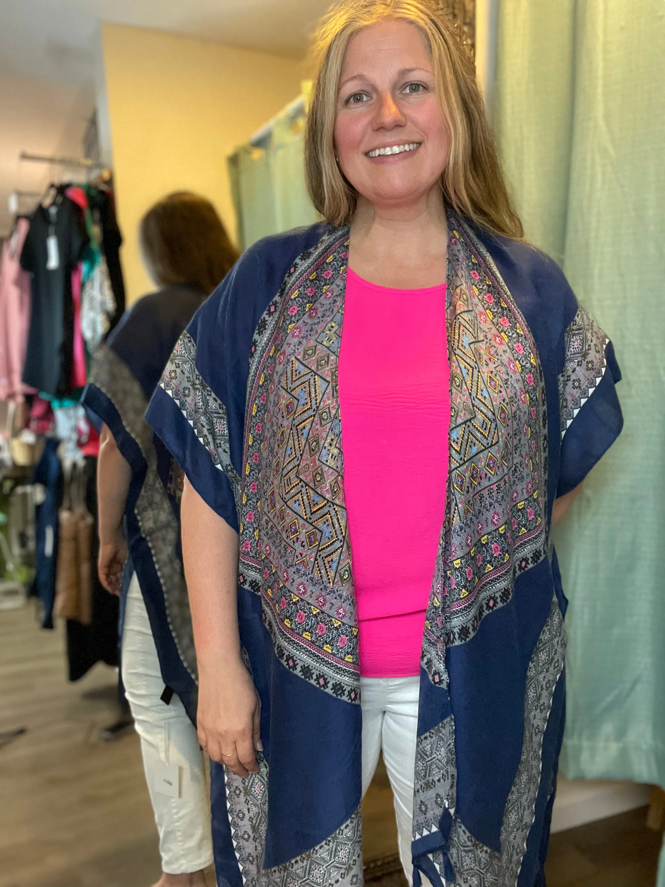 Colorful Diamond Boho Kimono Wrap