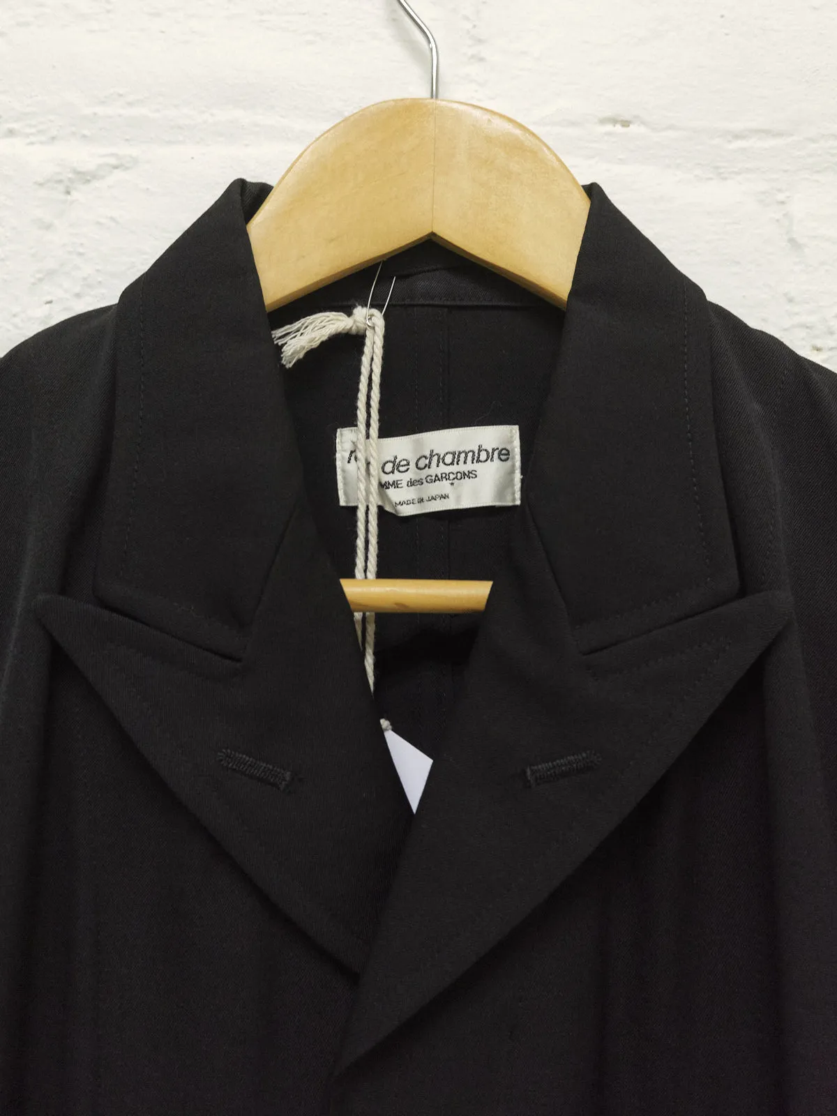 Comme des Garcons 1997 black wool peak lapel patch pocket blazer - womens S M