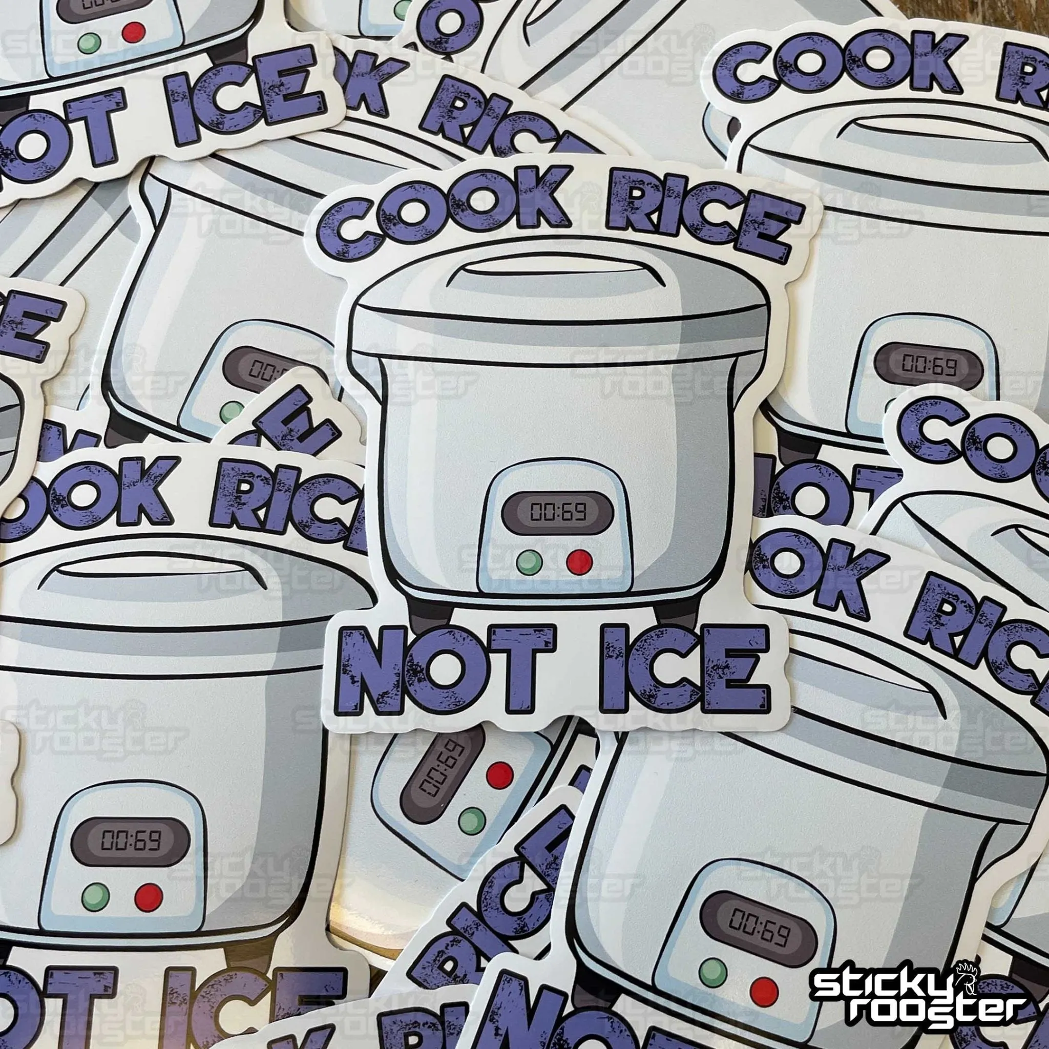 Cook Rice, Not Ice sticker