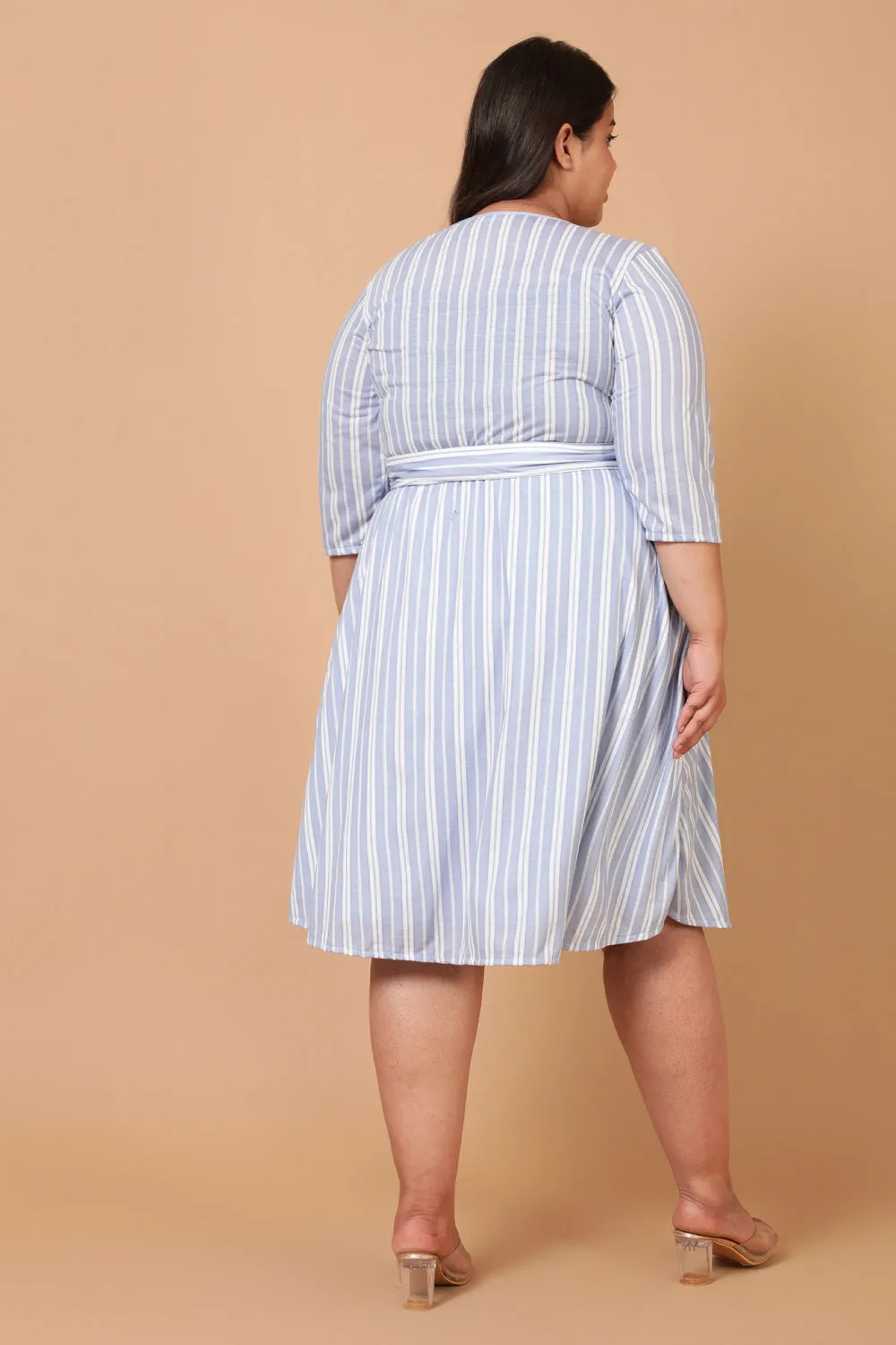 Cool Blues True Wrap Dress