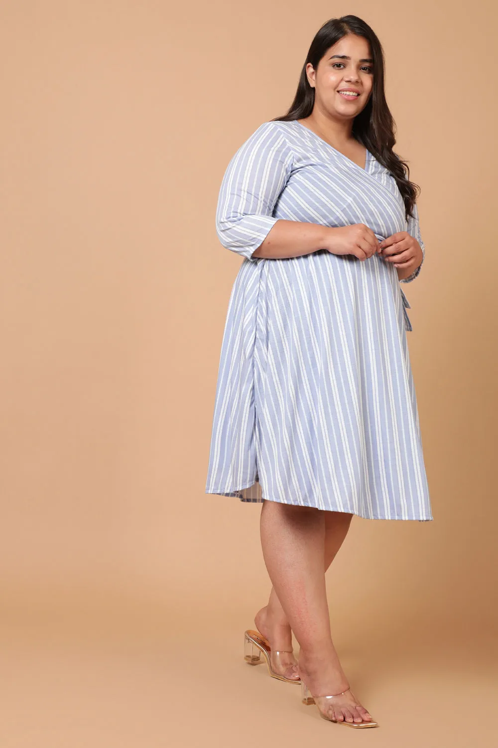 Cool Blues True Wrap Dress