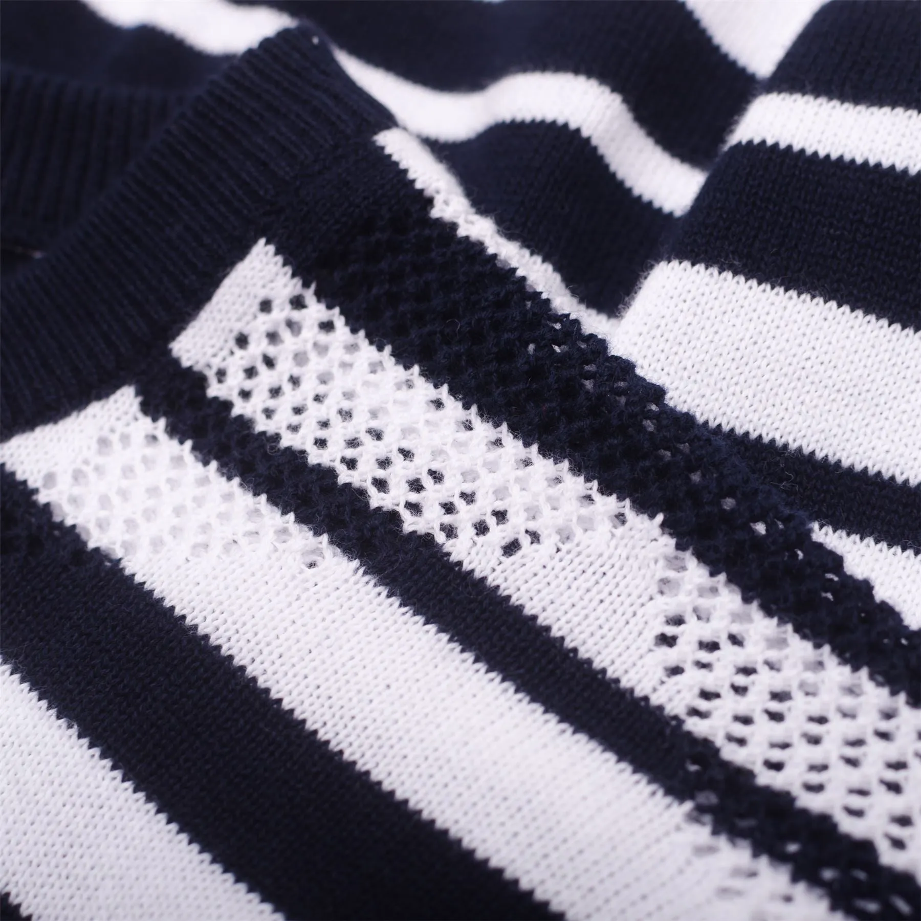 Cosmos Knit C-Neck Deep Navy/Off White Stripe - 2024