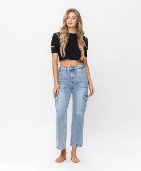 Creative - Super High Rise Cargo Straight Jeans