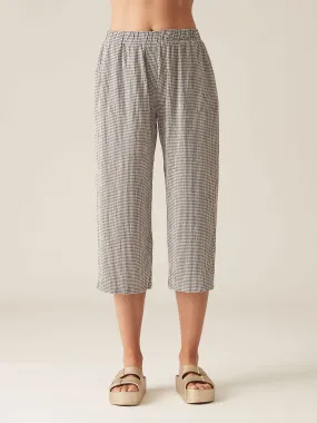 Cut Loose Crinkle Check Easy Crop Pants, Style #6122349