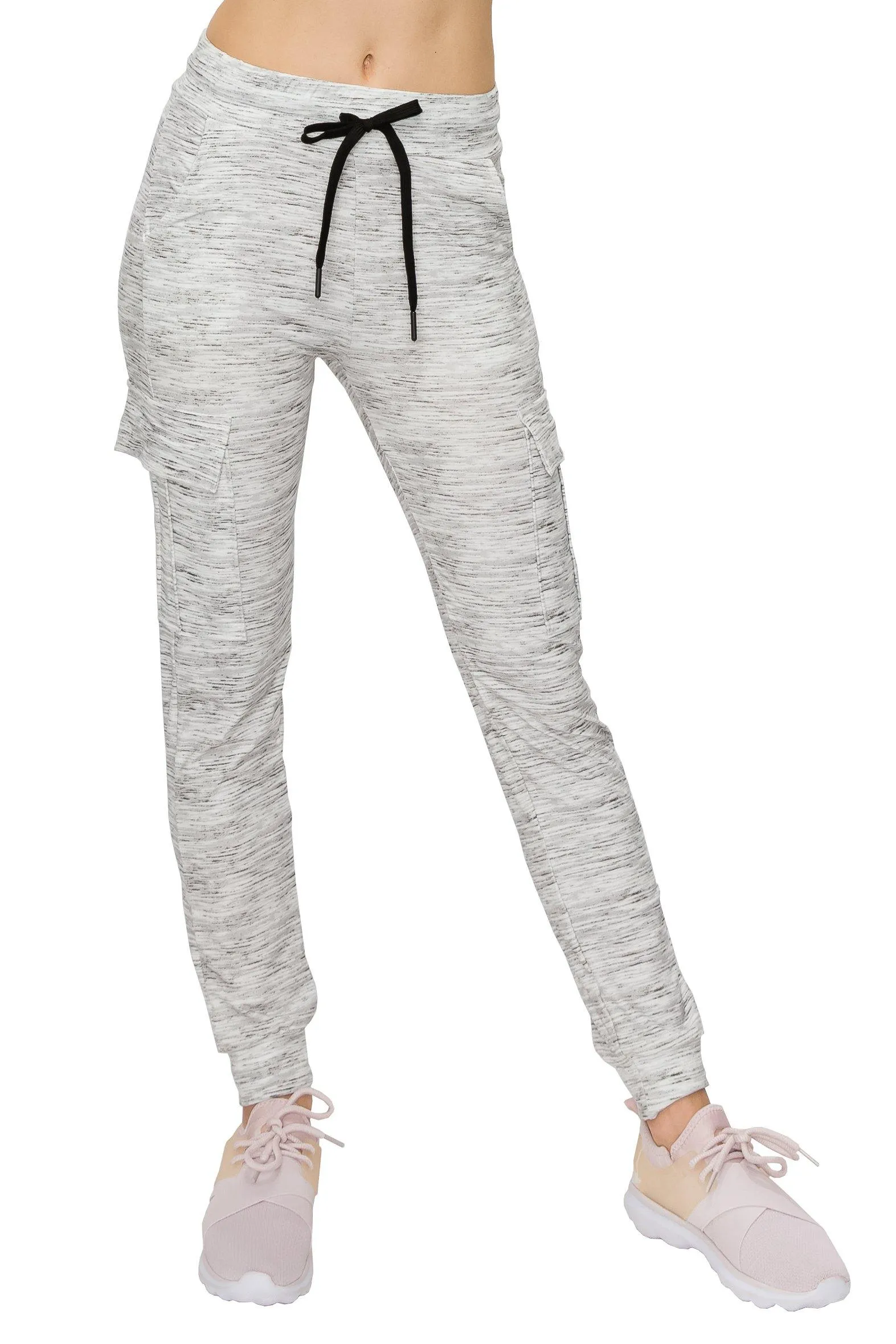 Drawstring Cargo Jogger Sweatpants - Solid Colors