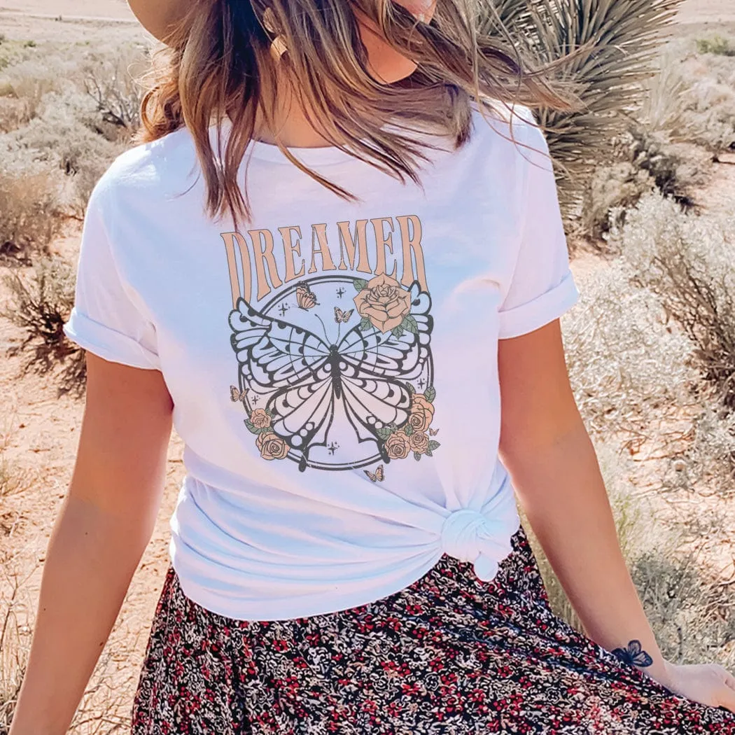 Dreamer Butterfly Vintage Graphic T-Shirt - TY121