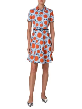 Dress - Orange/White/Navy