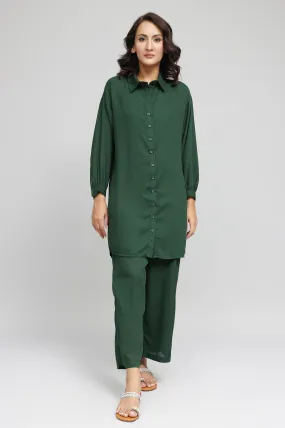 ELEGANT LONGLINE TUNIC SET-GREEN