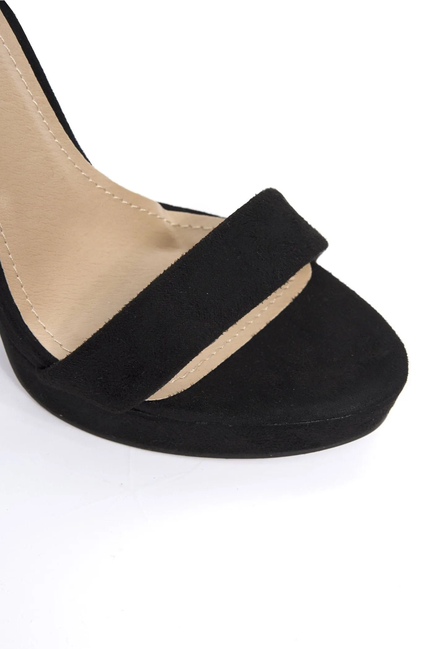 Ella Barely There Platform Sandal in Black Suede