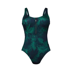 Elouise Teal Zip Swimsuit