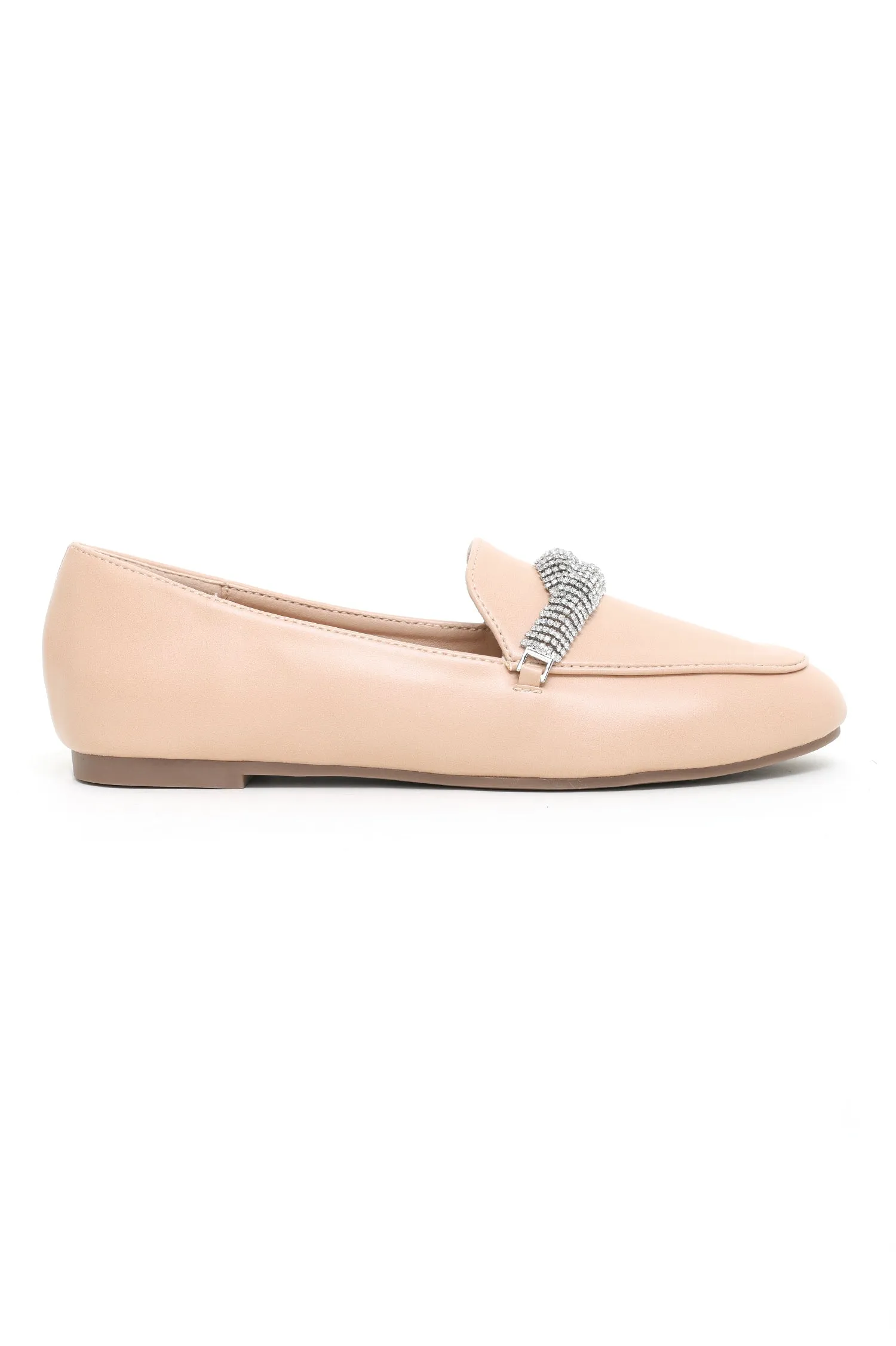 EMBELLISHED LOAFERS-NUDE