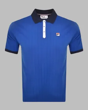 FILA Vintage BB1 Classic Striped Polo Bright Blue/Navy/White