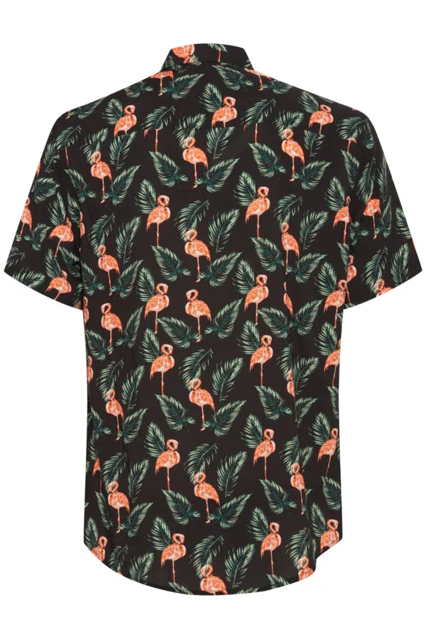 FLAMINGO PRINT SHORT SLEEVE SHIRT