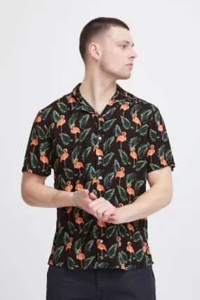 FLAMINGO PRINT SHORT SLEEVE SHIRT