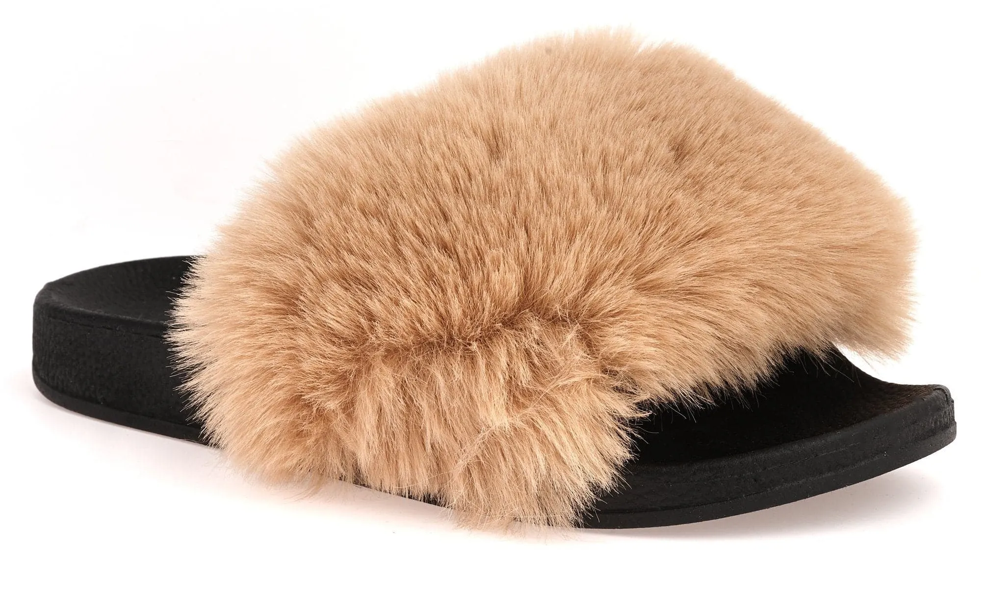 Florida Slip On Fluffy Slider in Mocha