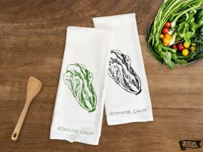 Flour Sack Kitchen Towels - Lettuce Romaine Calm - Eco-Friendly Cotton - 28x33 Inches