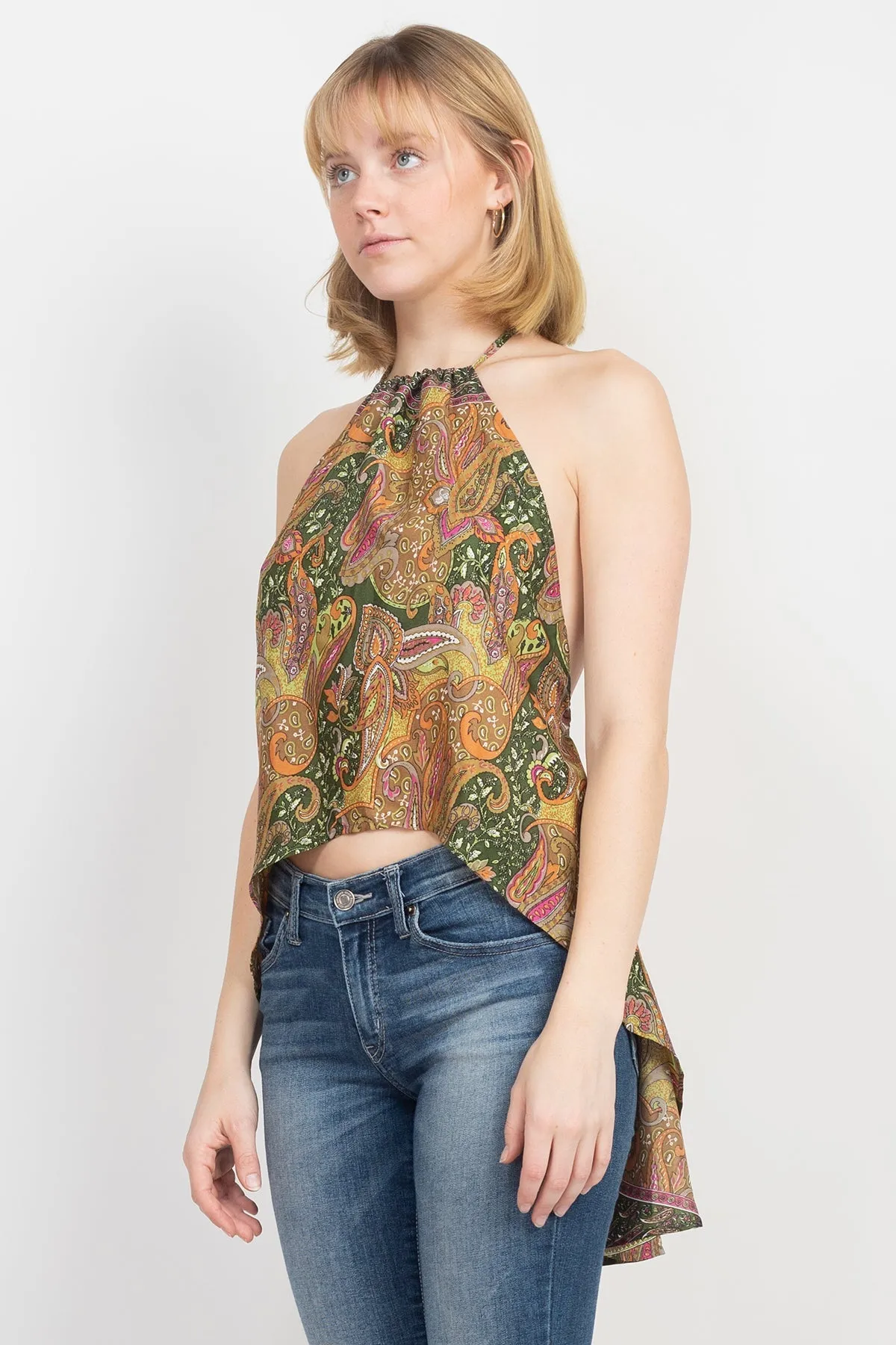 Flowy Backless Halter Top