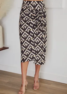 Georgia Geo Print Midi Skirt