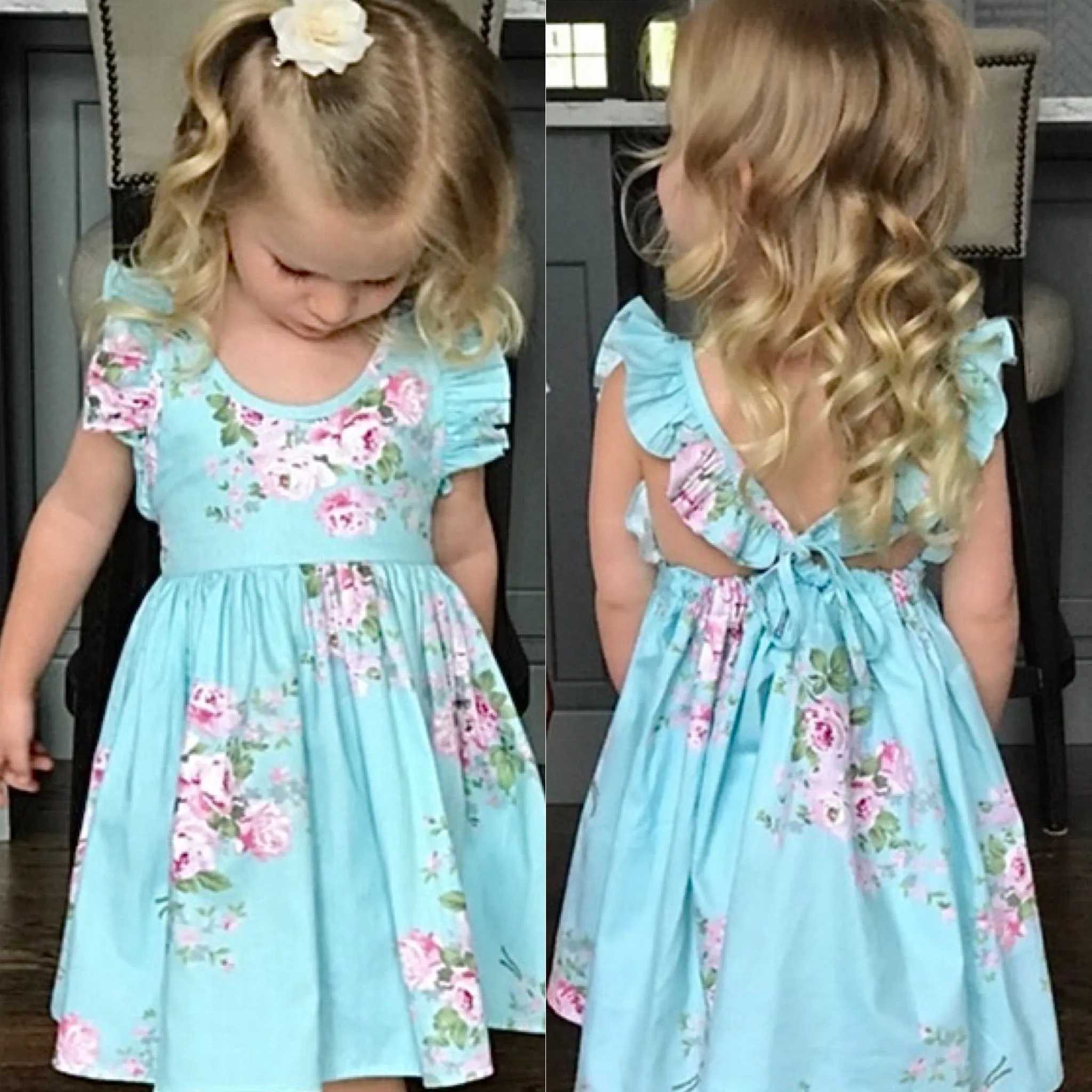 Girls Summer Floral Cotton Dress - ONLY 4 LEFT !!!