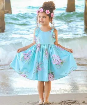 Girls Summer Floral Cotton Dress - ONLY 4 LEFT !!!