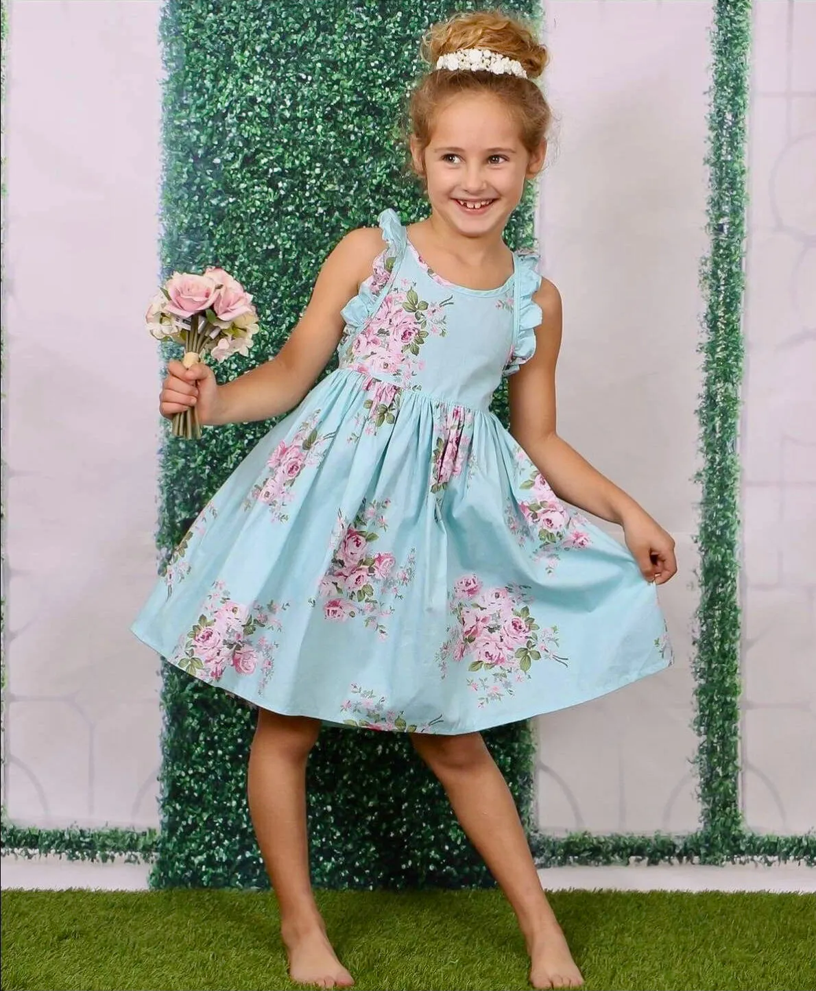 Girls Summer Floral Cotton Dress - ONLY 4 LEFT !!!