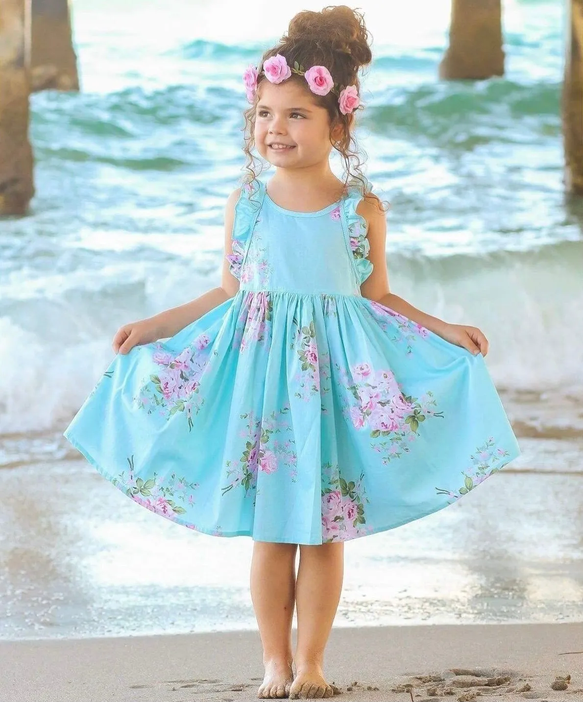 Girls Summer Floral Cotton Dress - ONLY 4 LEFT !!!