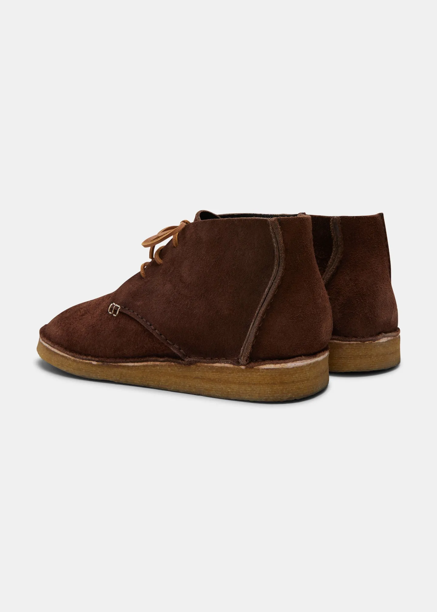 Glenn Reverse Tumbled Boot On Crepe Outsole - Dark Brown