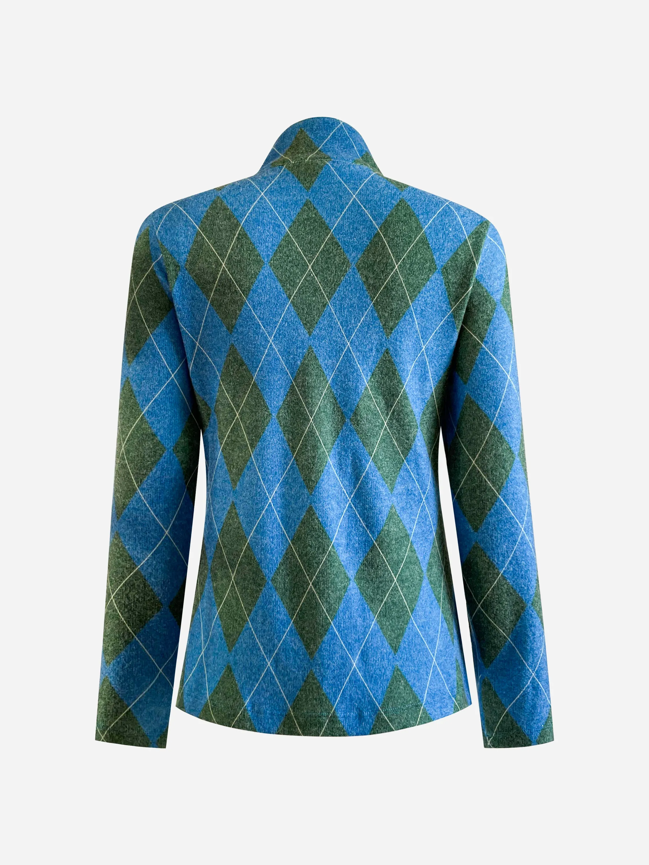 Golf Top Knit Argyle Blue