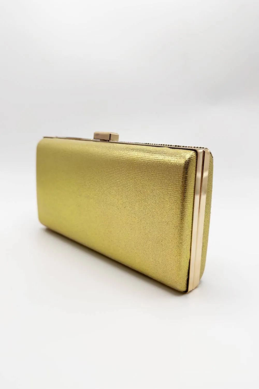 Goya Diamante Embellished Rectangle Clutch Bag in Gold