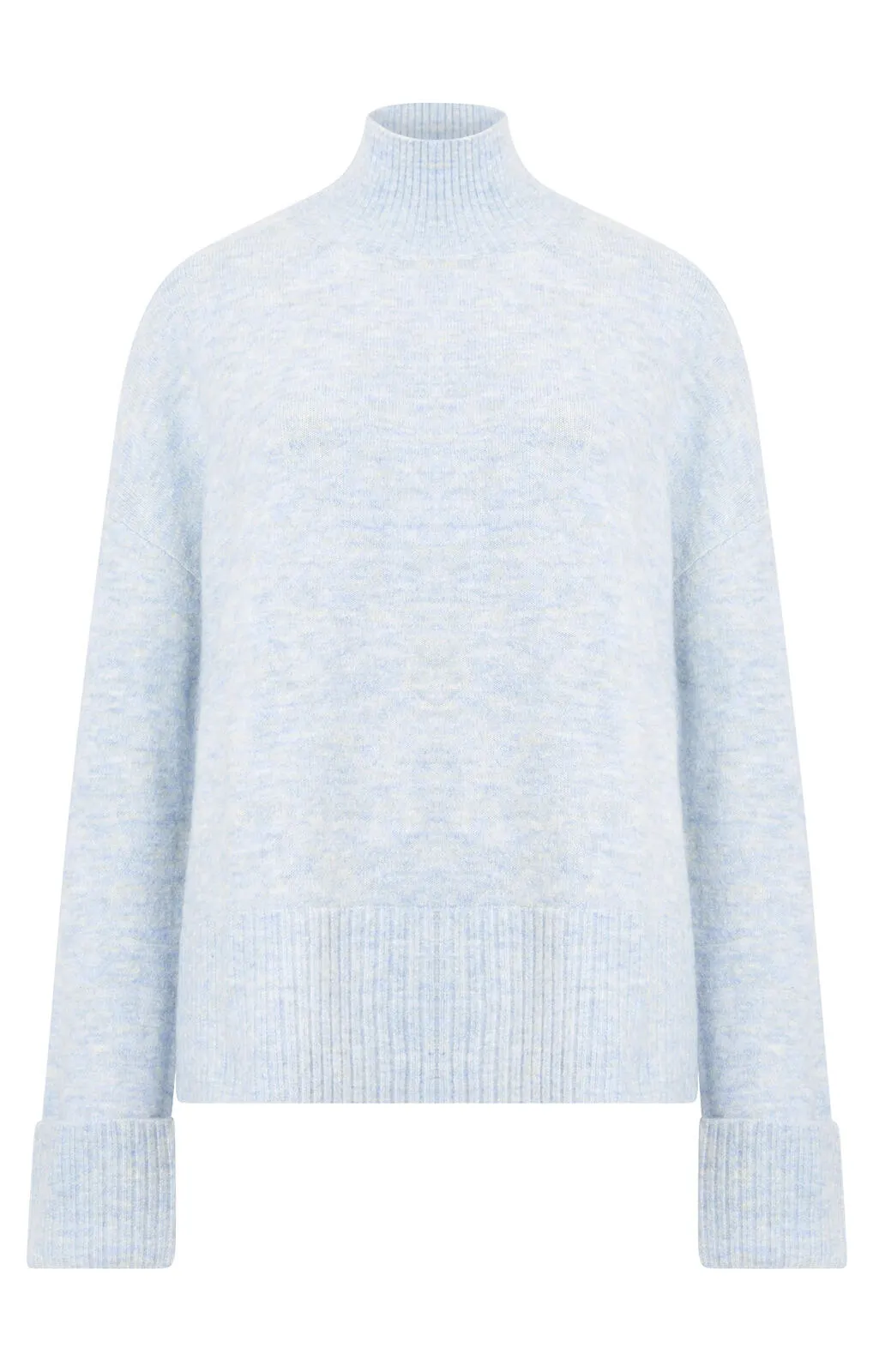 Great Plains Carice Knit High Neck Jumper-Corfu Blue-J8WAO