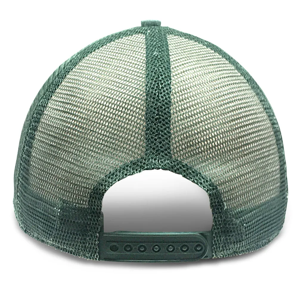 Green with Mesh Weathered - Unstructured Baseball Cap