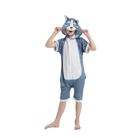 Grey Husky Dog Kids Summer Onesie