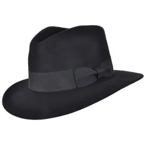 Handmade 100% Wool Black Fedora