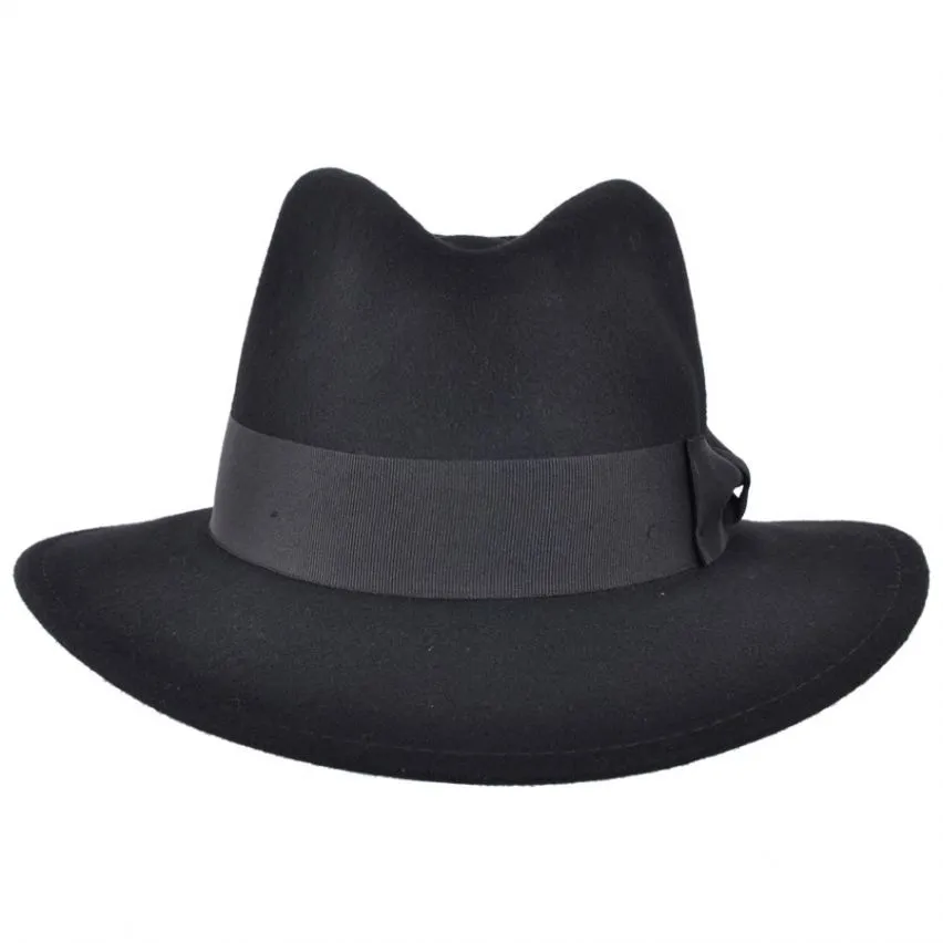 Handmade 100% Wool Black Fedora