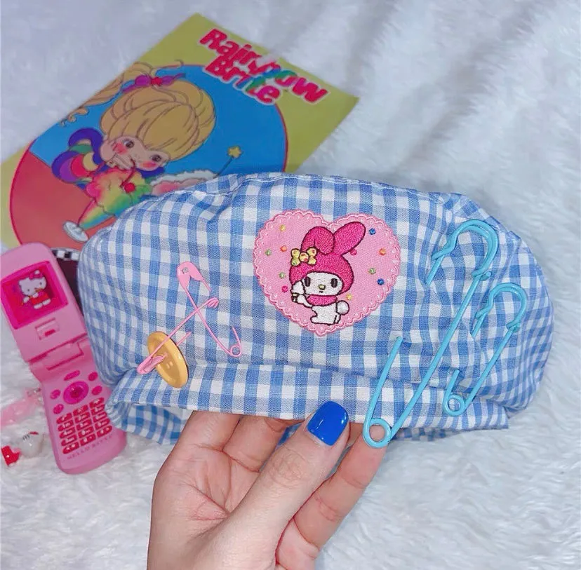 HARAJUKU CARTOON SOFTGIRL BESTIE PLAID SUMMER BERET HAT BY90803