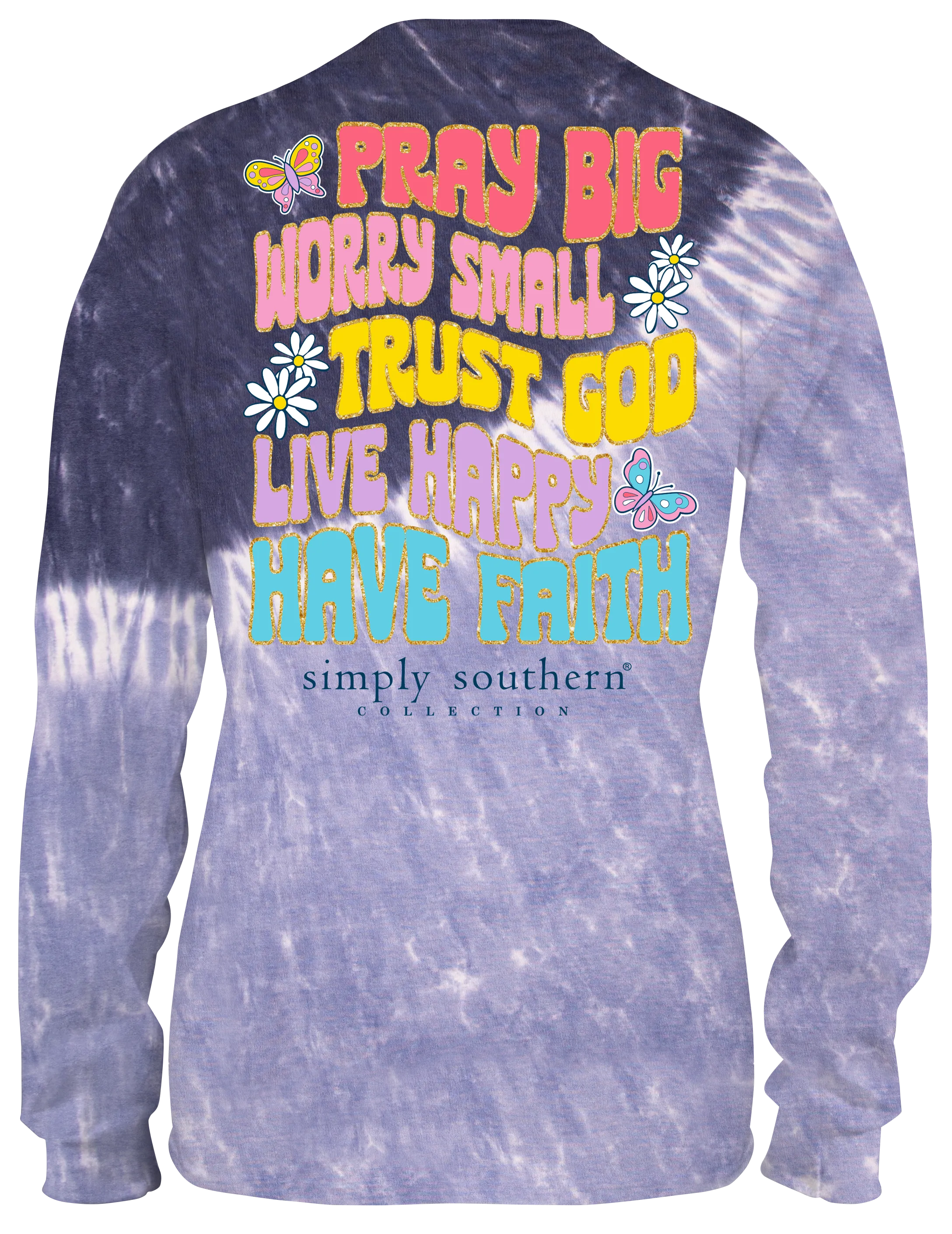 'Have Faith' Long Sleeve Tie Dye Tee by Simply Southern