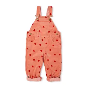 Heart Print Corduroy Dungarees - Dotty Dungarees