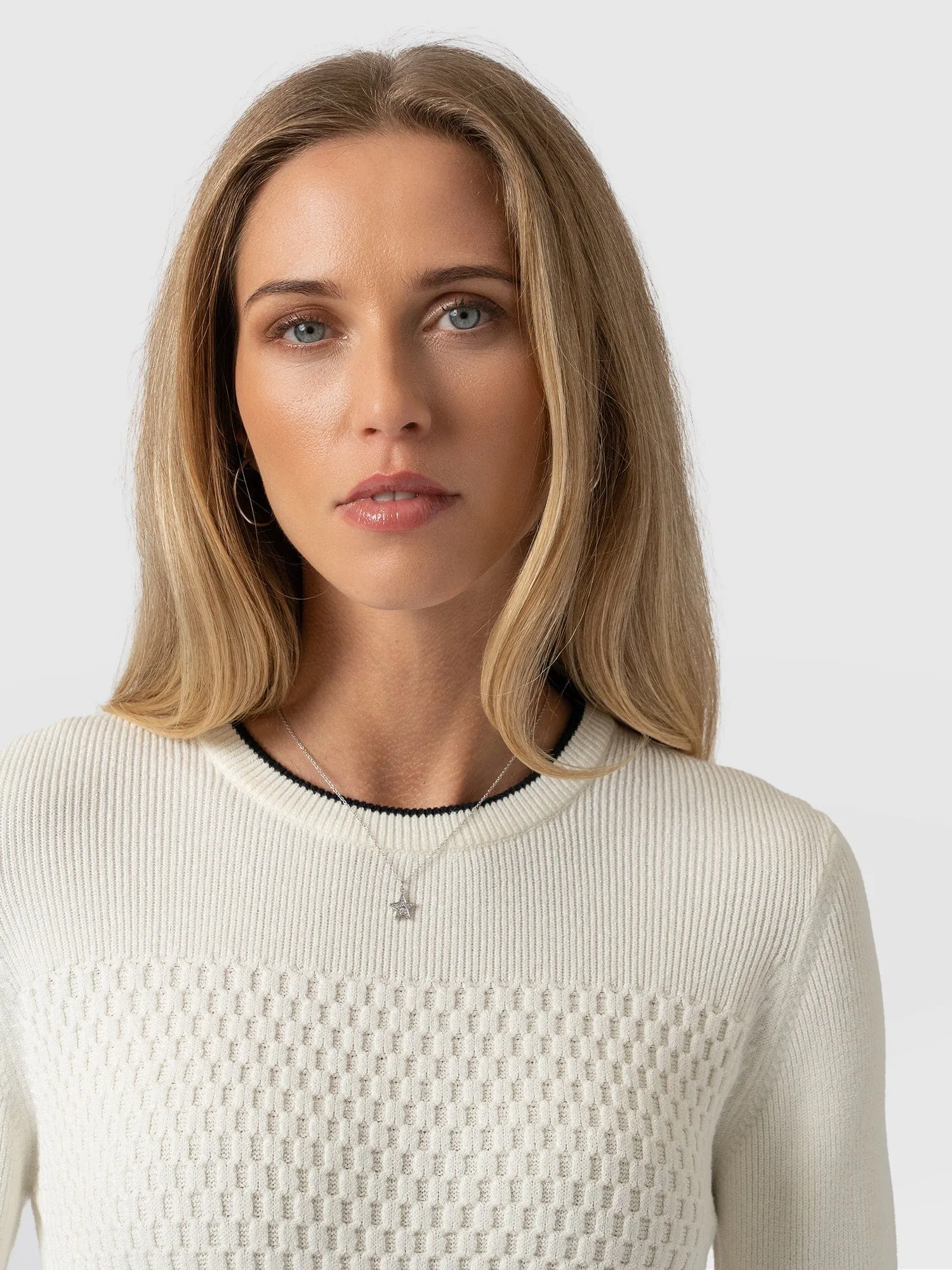 Honeycomb Rib Jumper - Cream