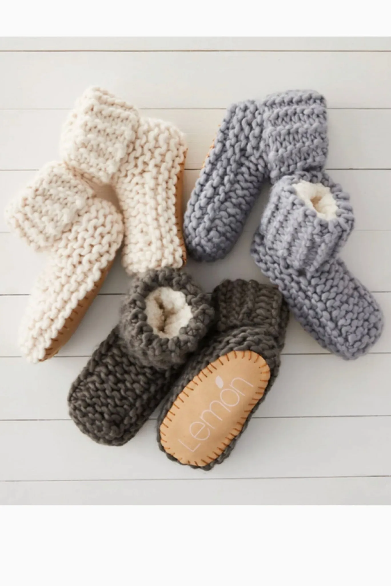 Knit Slippers Lavender