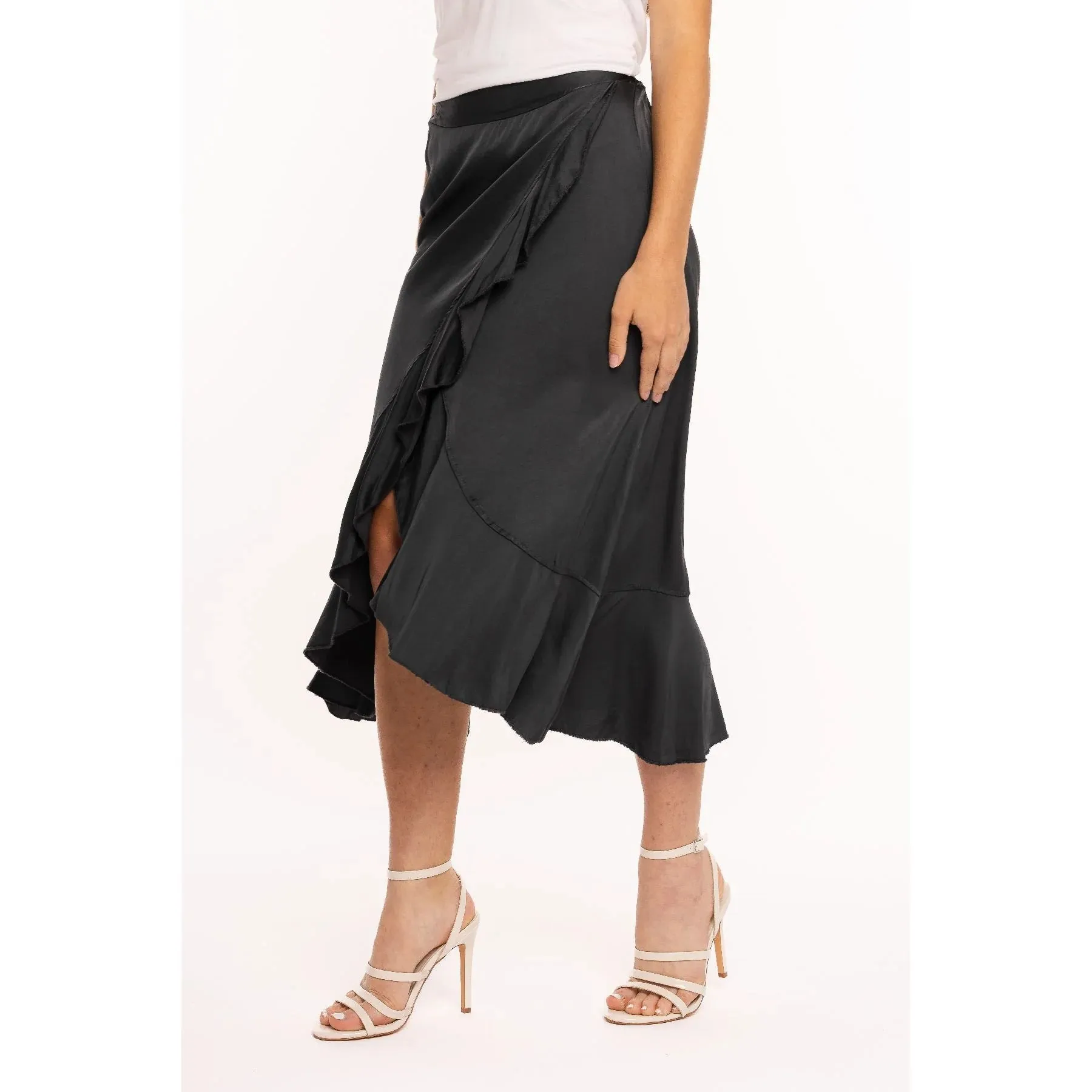 Made in Italy Ruffle Skirt | Anthracite   Violet