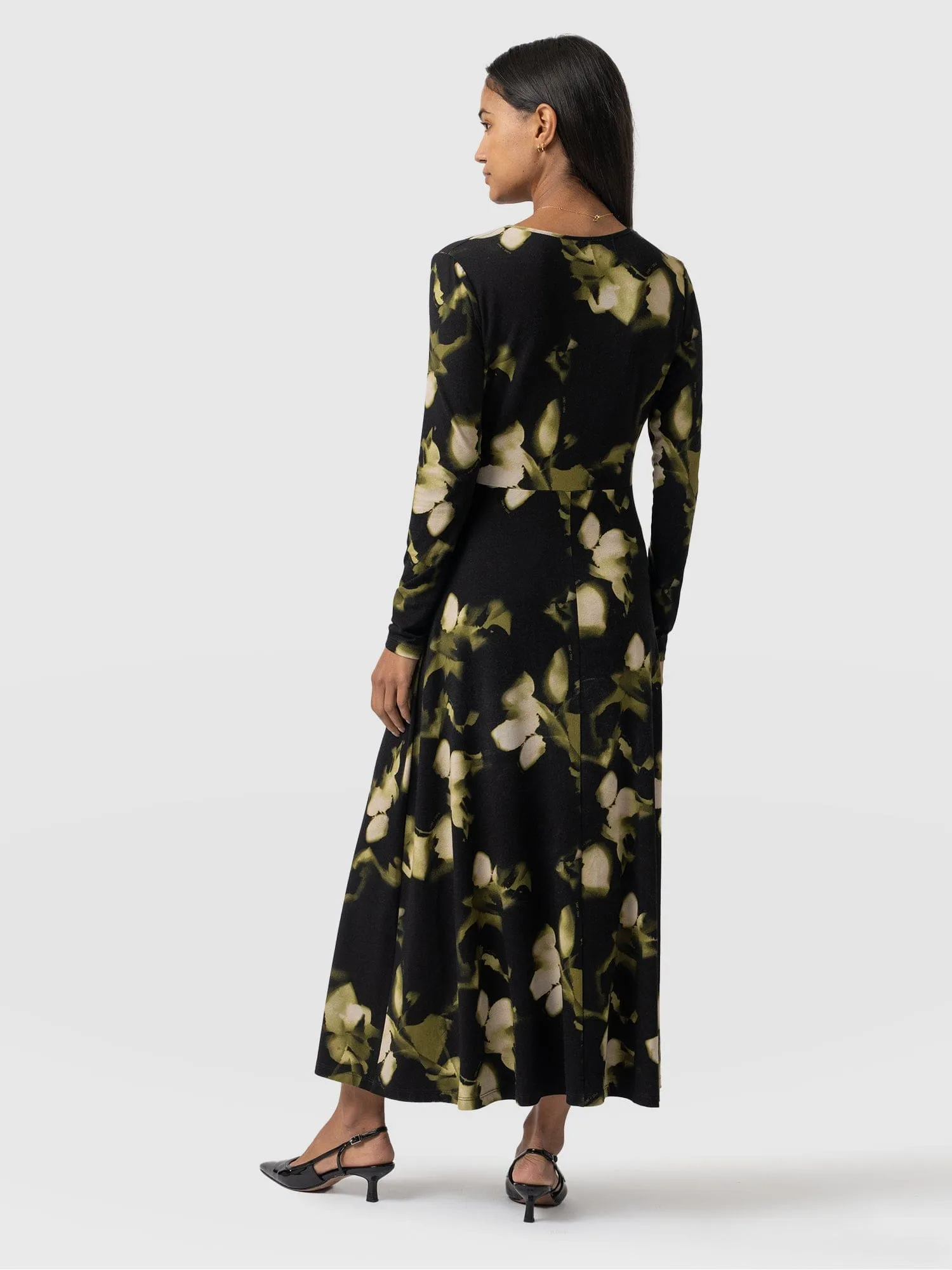 Maggie Wrap Dress - Green Aurora