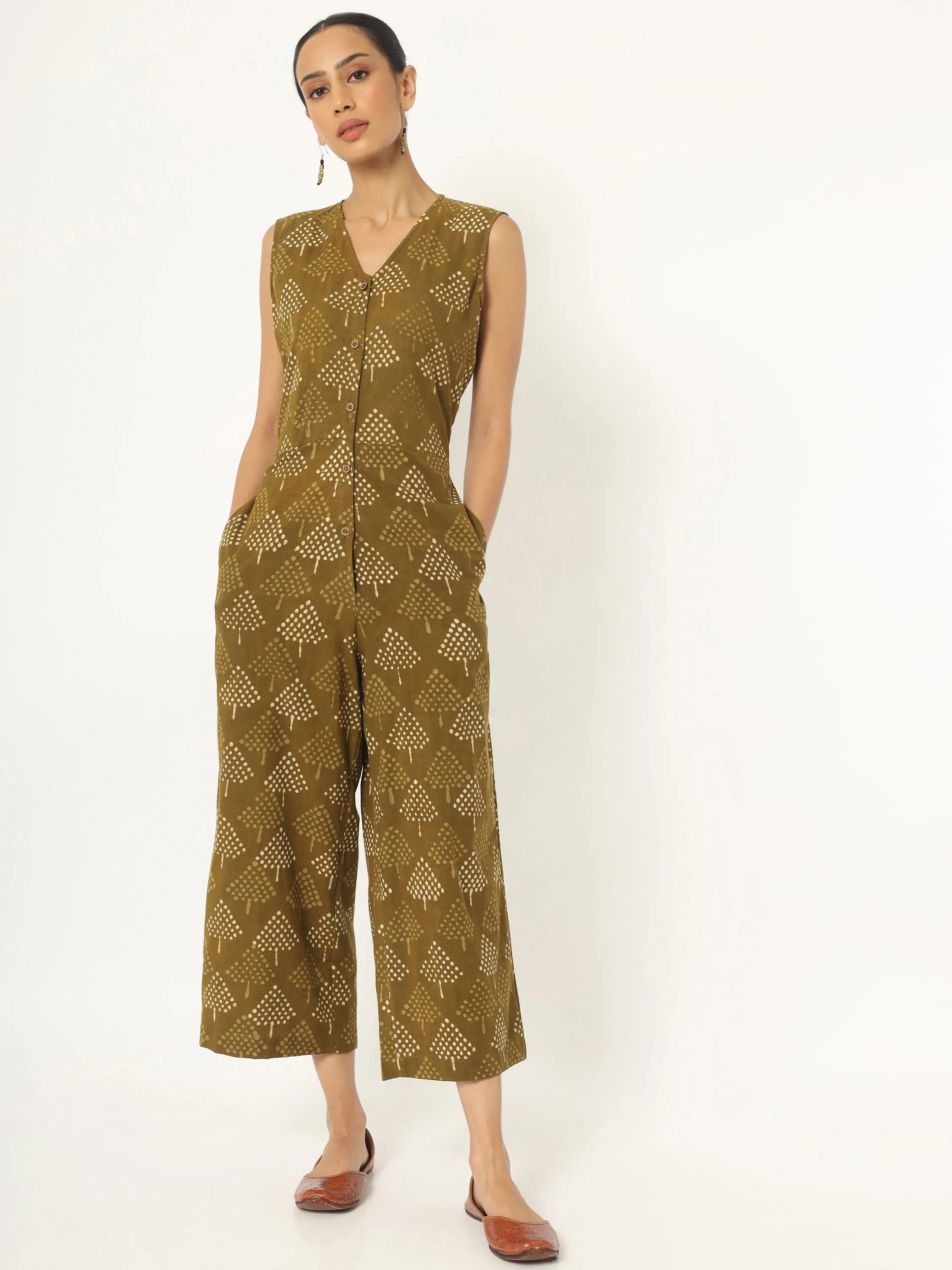 Marigold yellow front open jumpsuit