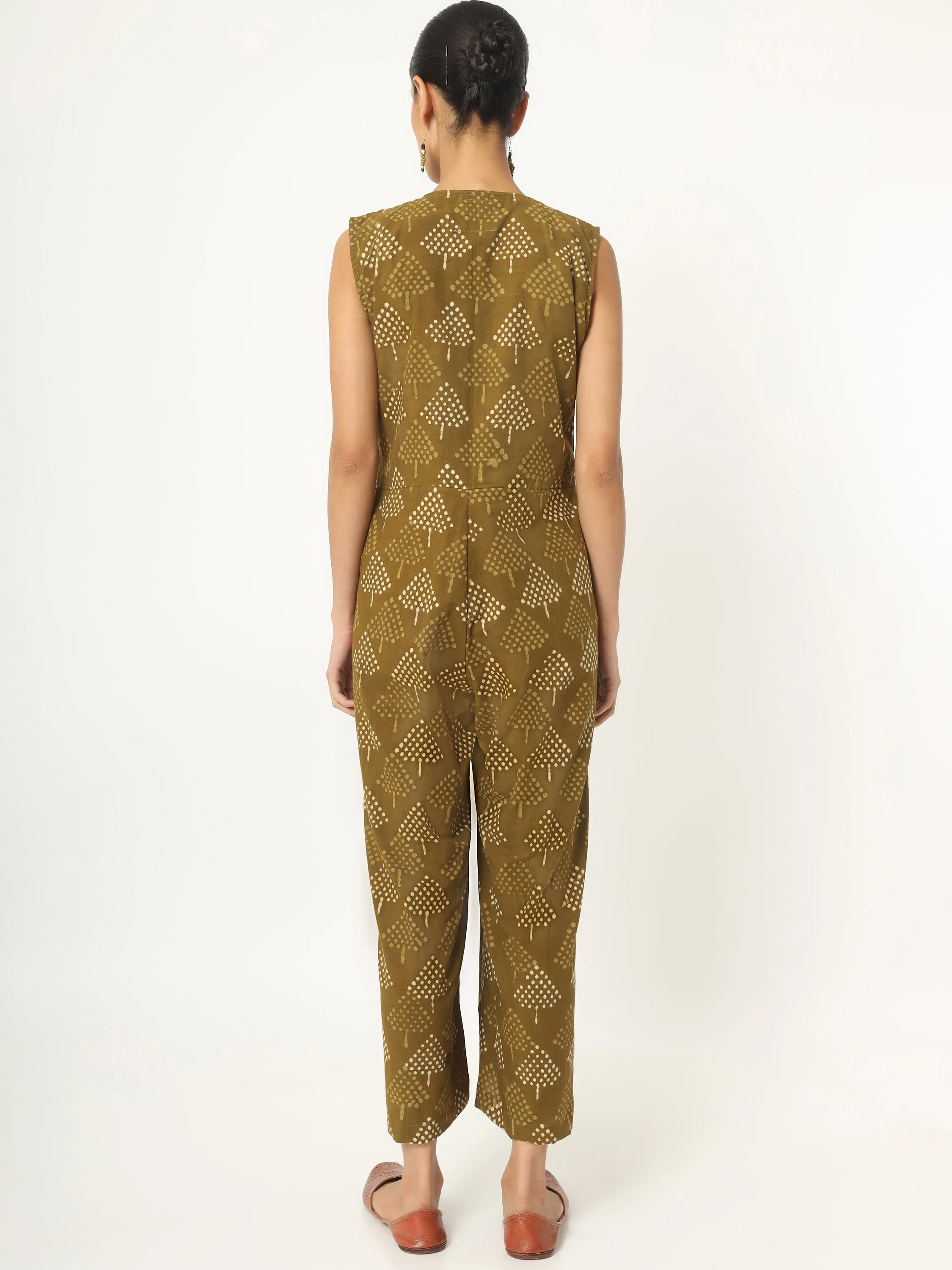 Marigold yellow front open jumpsuit