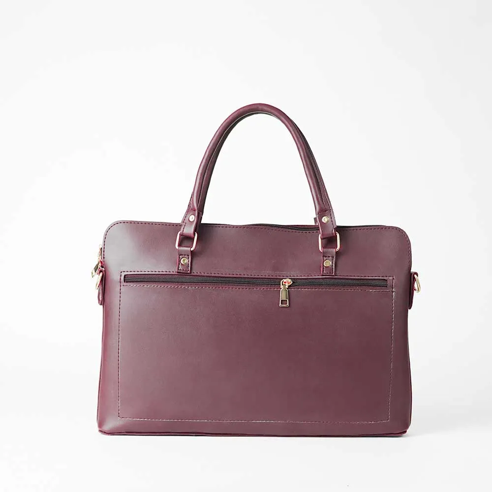 Maroon LEATHER LAPTOP BAG  FIT 15.6 INCH.  LAPTOP BAG FOR MEN & WOMEN 610