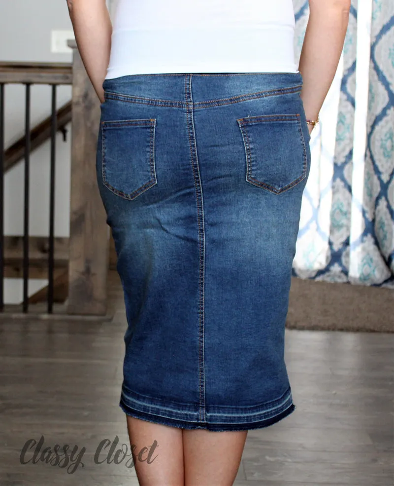 Maternity Stretch Denim Skirt • XS - XL