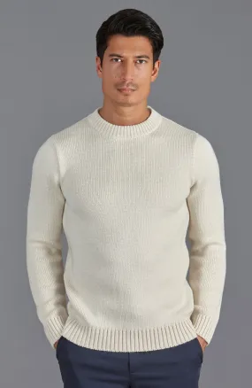 Mens Chunky Merino Wool Crew Neck Jumper