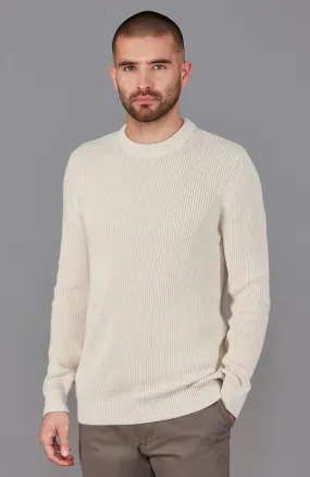 Mens Midweight 100% Cotton Fisherman Rib Jumper