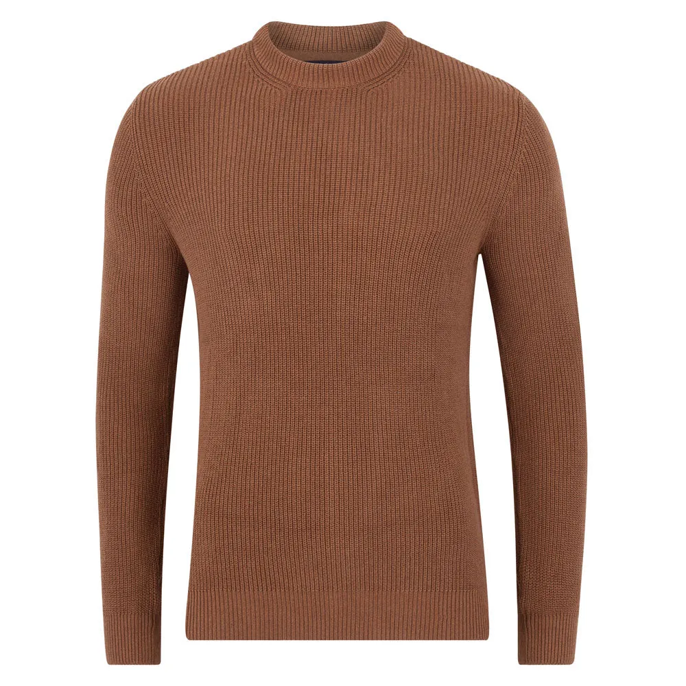 Mens Midweight 100% Cotton Fisherman Rib Jumper